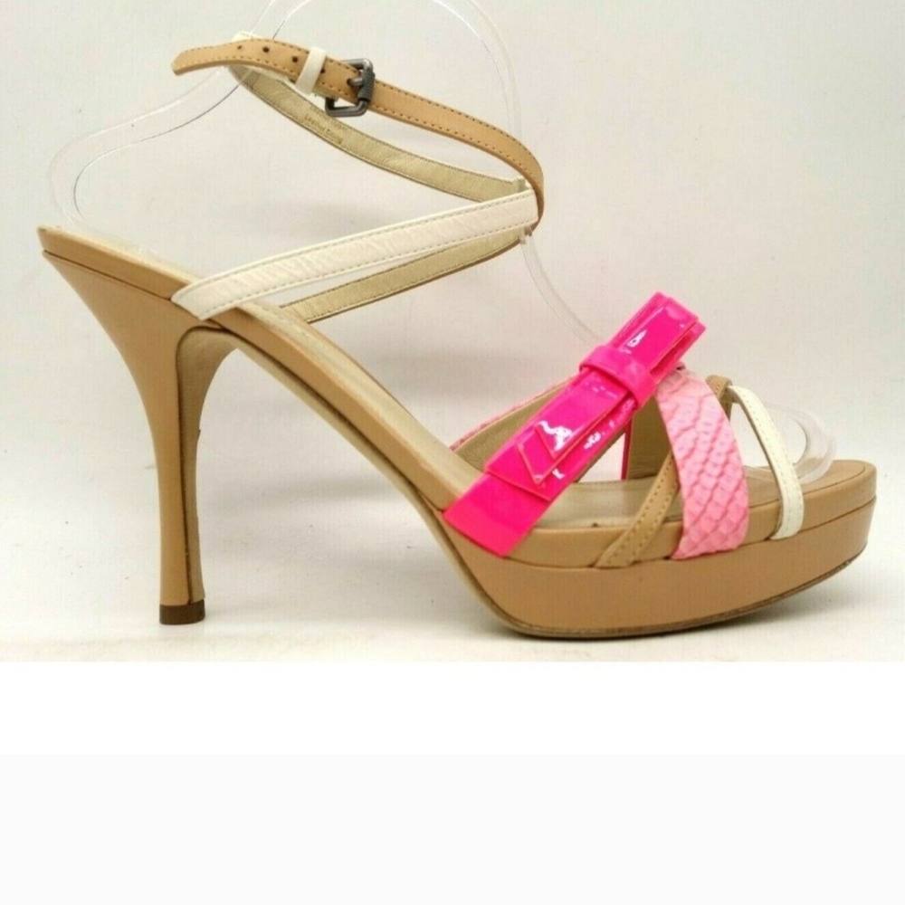 Stylish Pink and Tan Women's Heels Sz 5